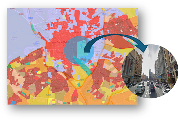 mapa temático de la ciudad de Madrid